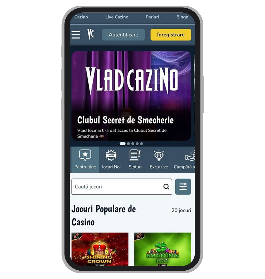 Versiune mobil Vlad Casino