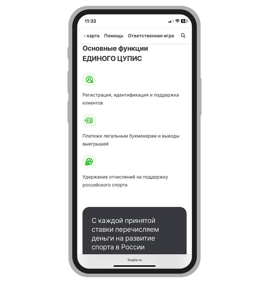 Функции ЕЦУПИС