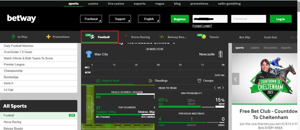 Betting on football 