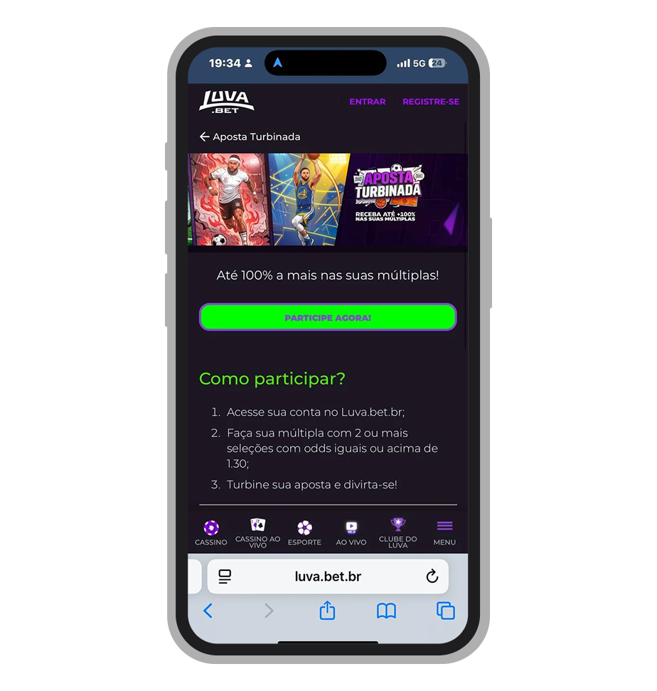 Promoção Aposta Turbinada Luva.bet: ganhe até 100% de bônus em suas apostas múltiplas