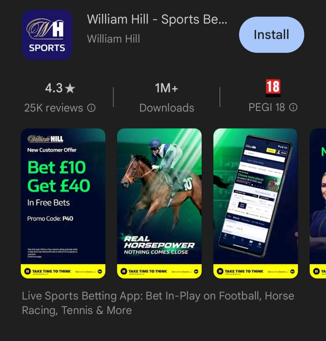 Horse racing app via Google Play