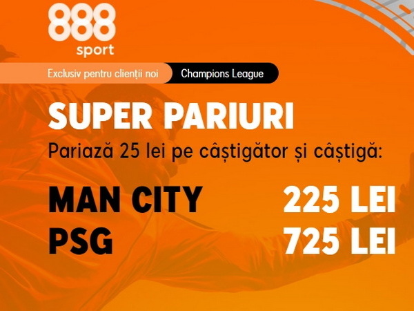 legalbet.ro: PSG are cota 29.00 la 888 Sport să o bată pe Manchester City!.