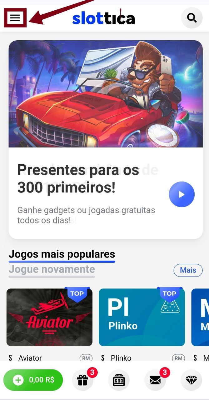 Acesse as barras laterais 