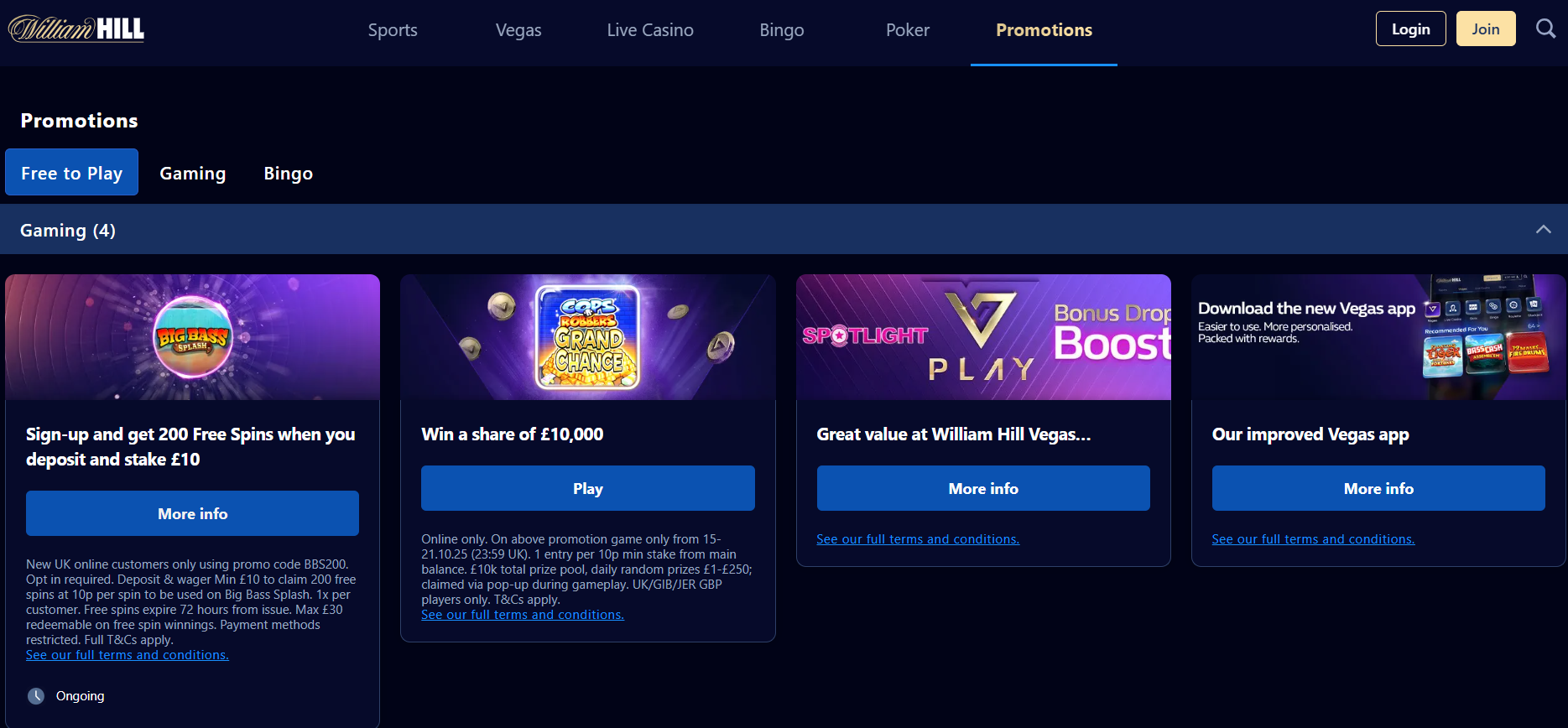 William Hill Promotions