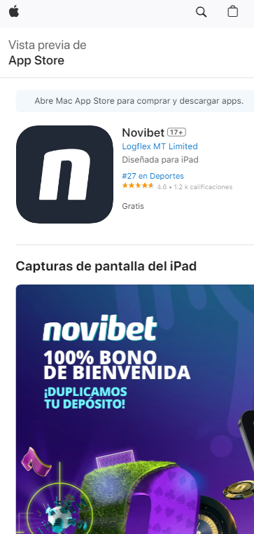 Descargar aplicación Novibet desde App Store 