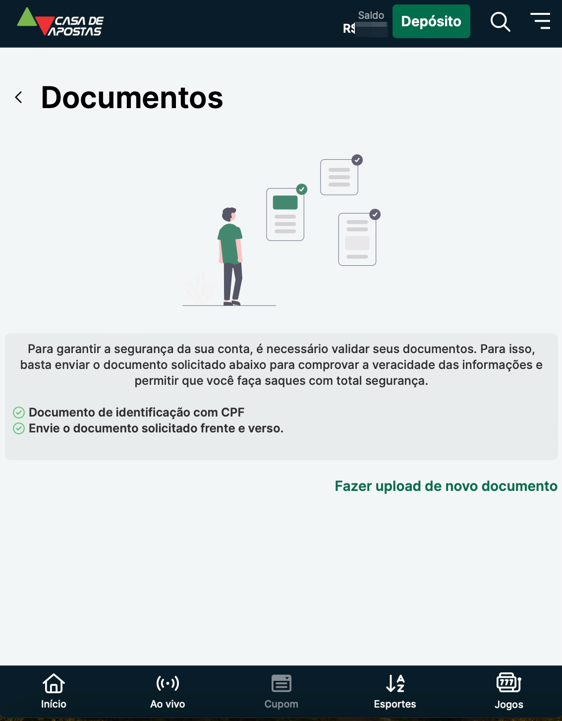 Envie uma copia de seu documento