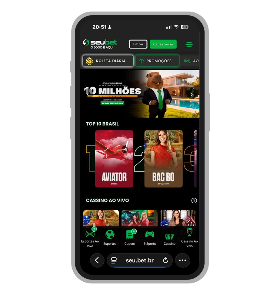 Site móvel da casas de apostas Seubet