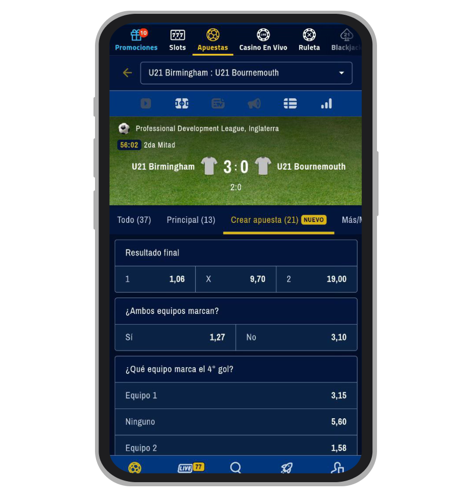 Professional Development League, Inglaterra. Admiralbet
