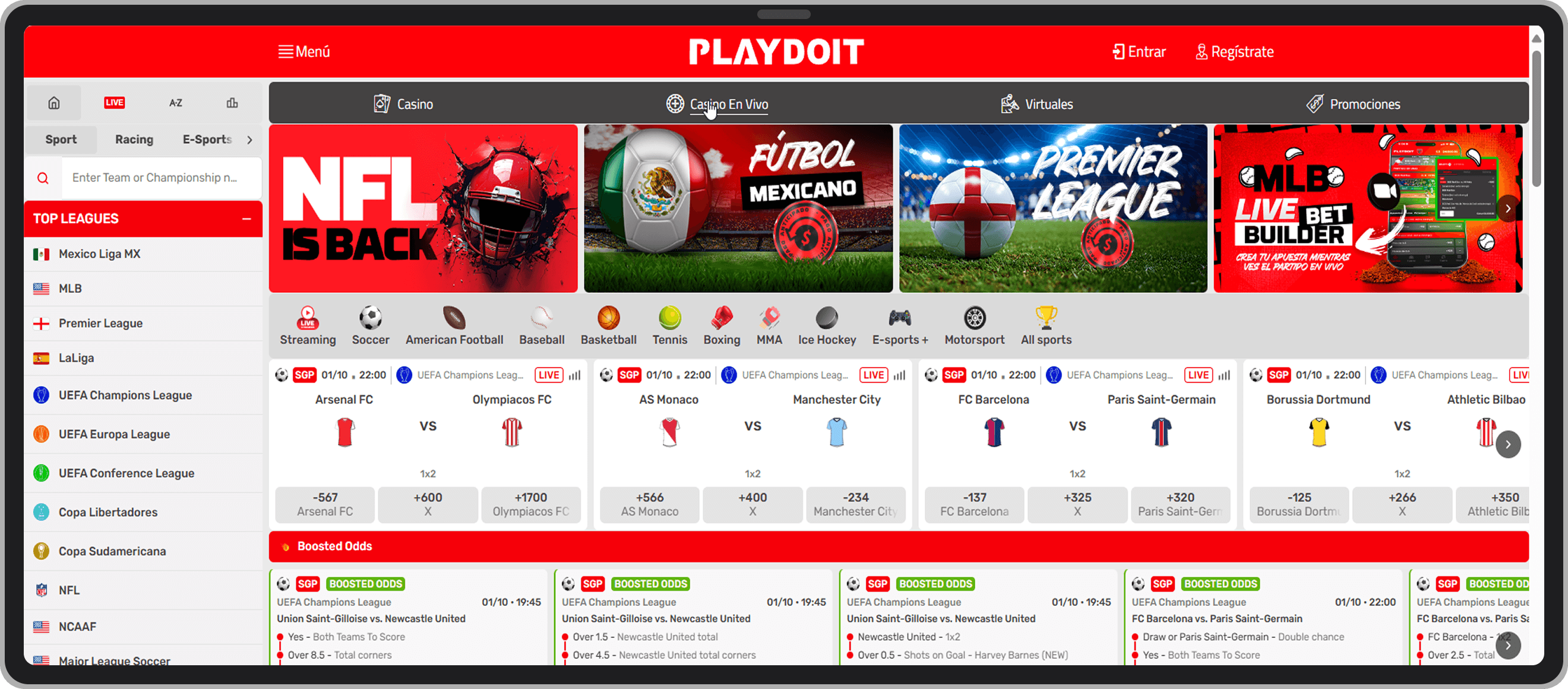 Apuestas deportivas. Playdoit