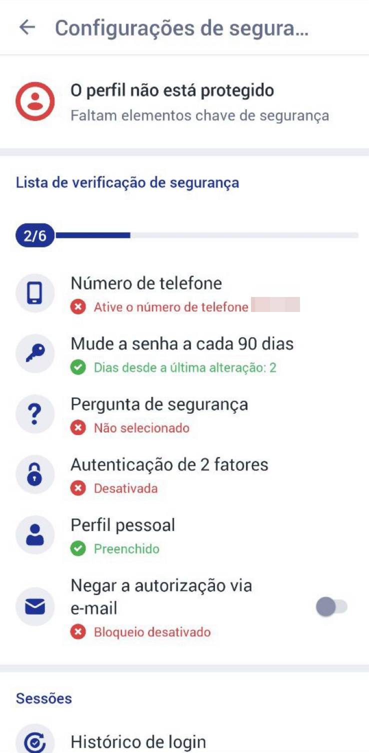 O app do bookmaker oferece muitas configurações de seguridade