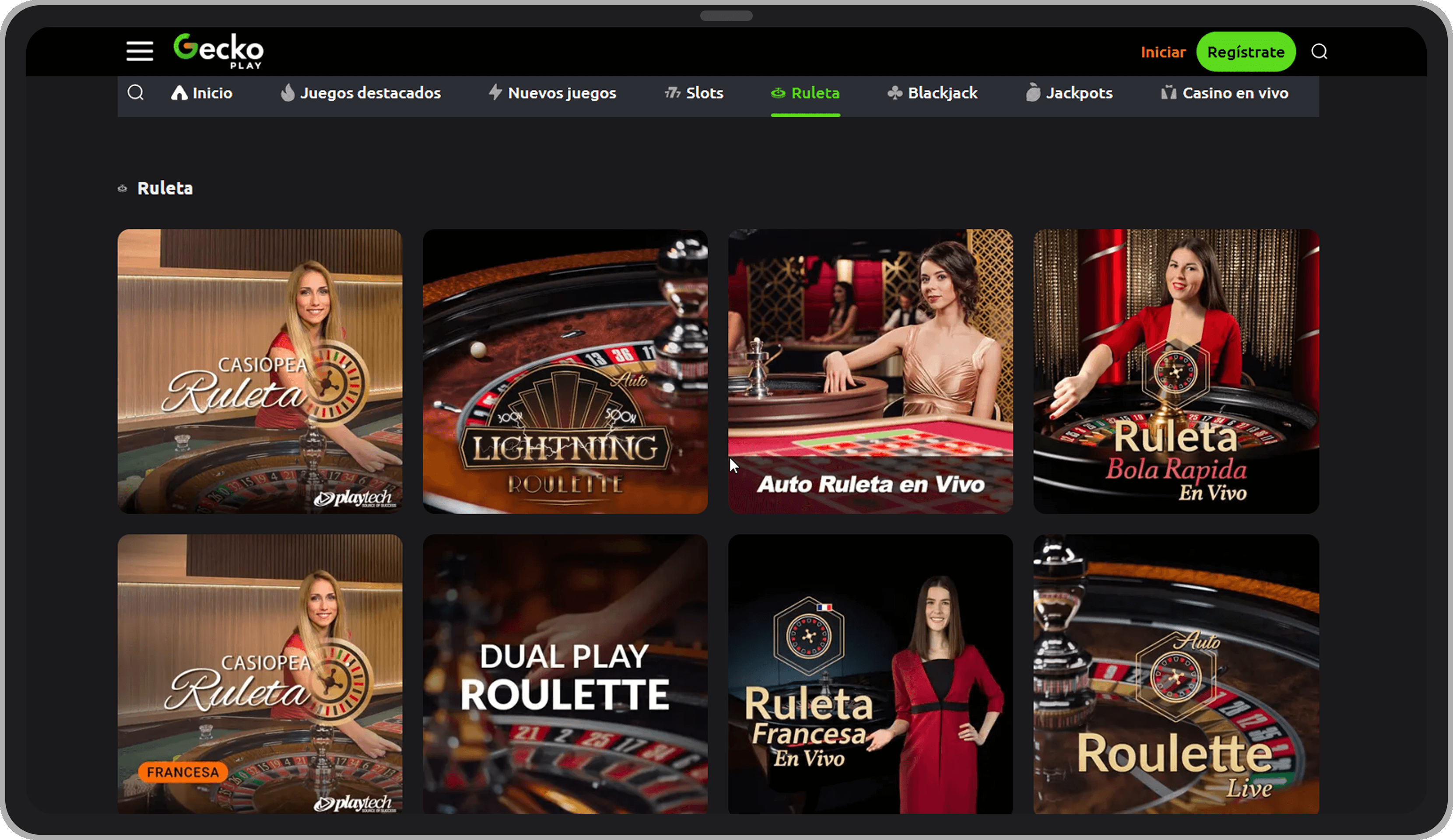 Mesas de ruleta