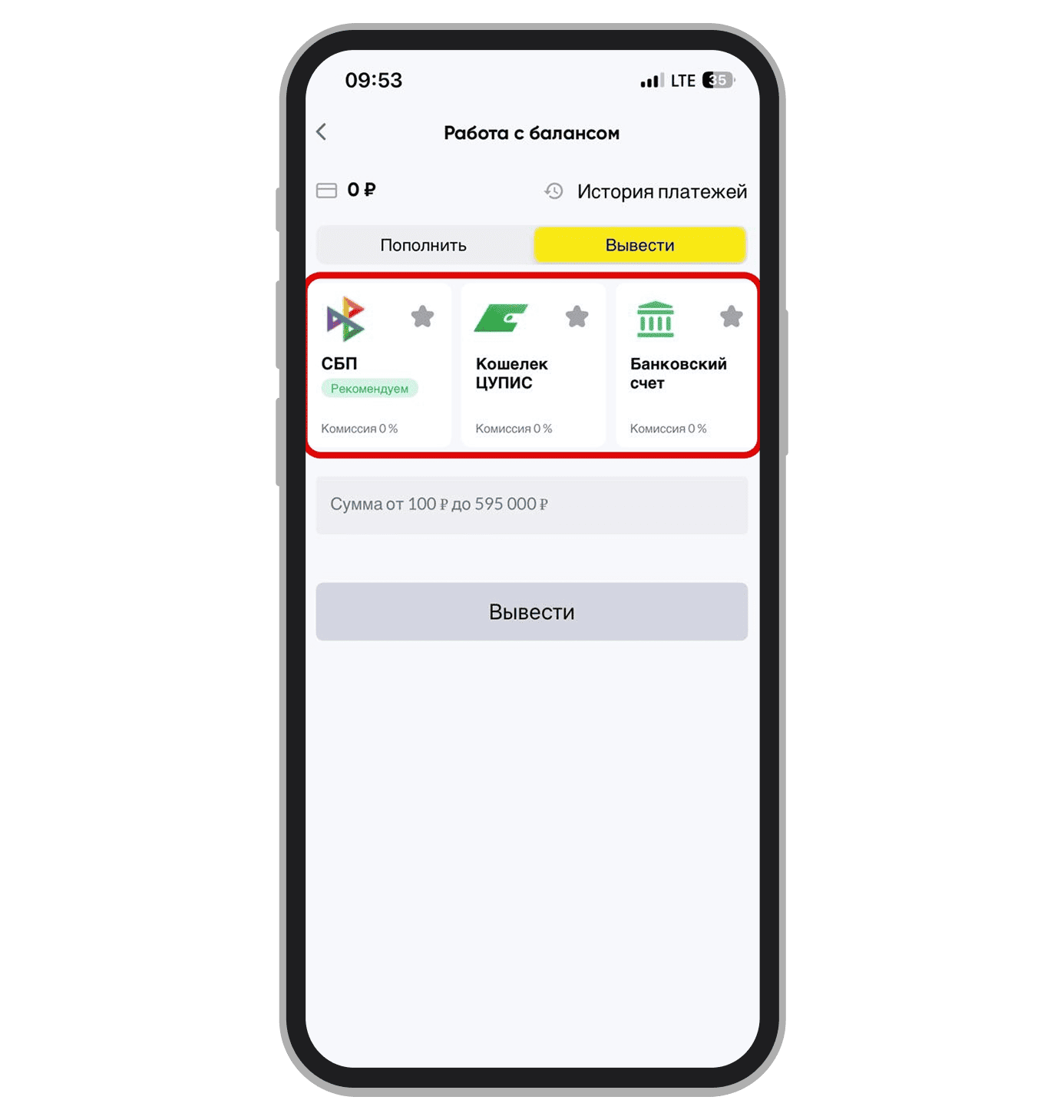 Выбор способа вывода