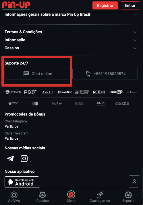 Acesse ao bate-papo ao vivo