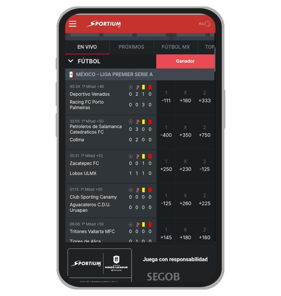 Eventos en vivo Sportiumbet