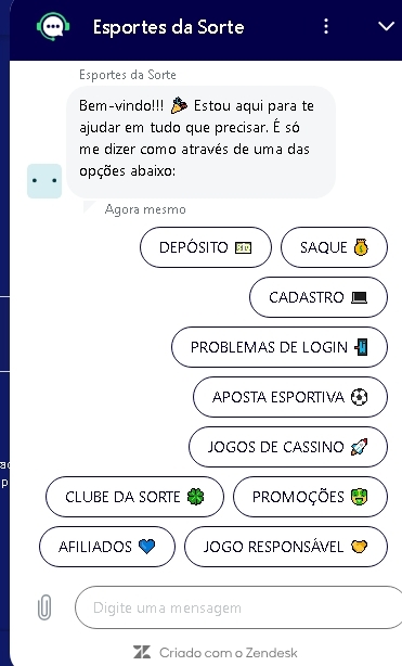 Chat ao vivo com robô guia