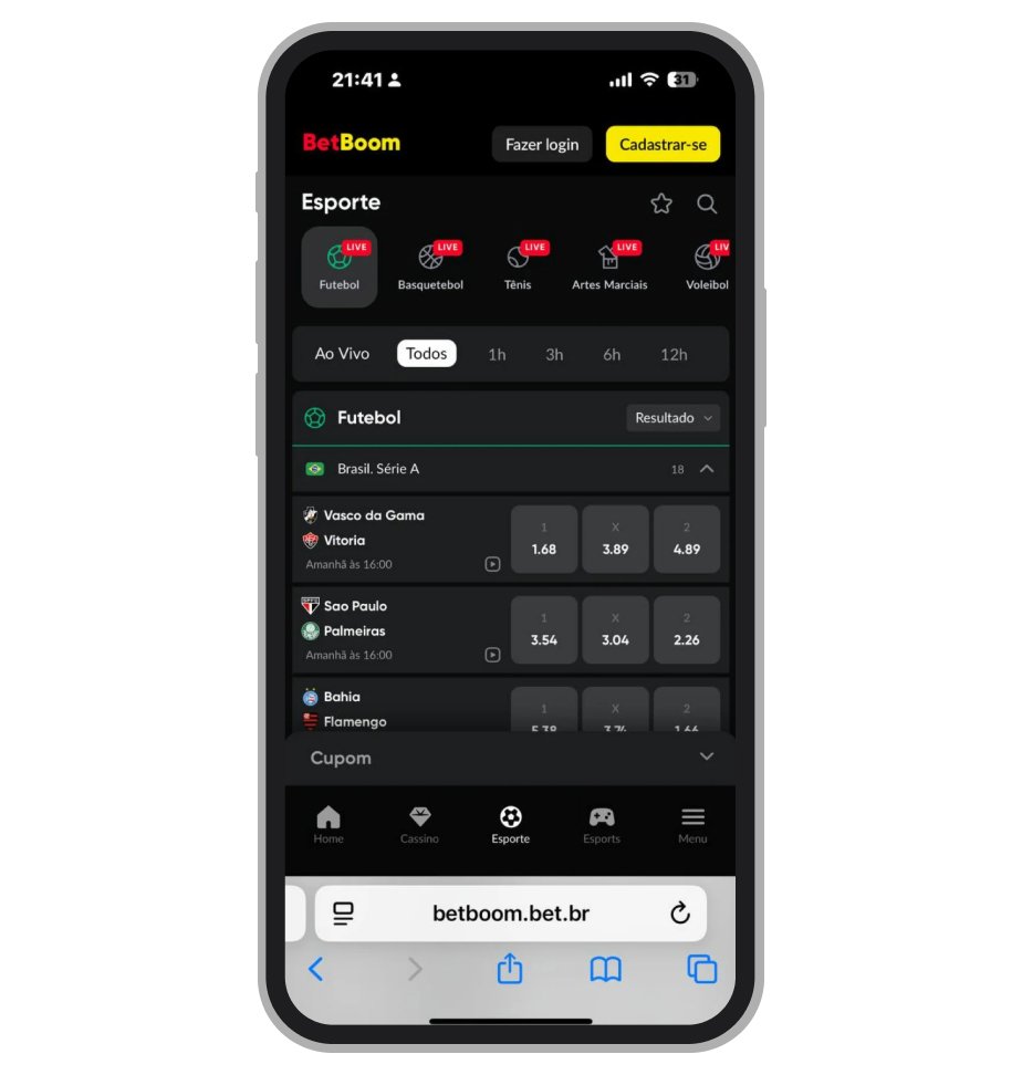 Plataforma da BetBoom com cashback semanal e apostas em eSports