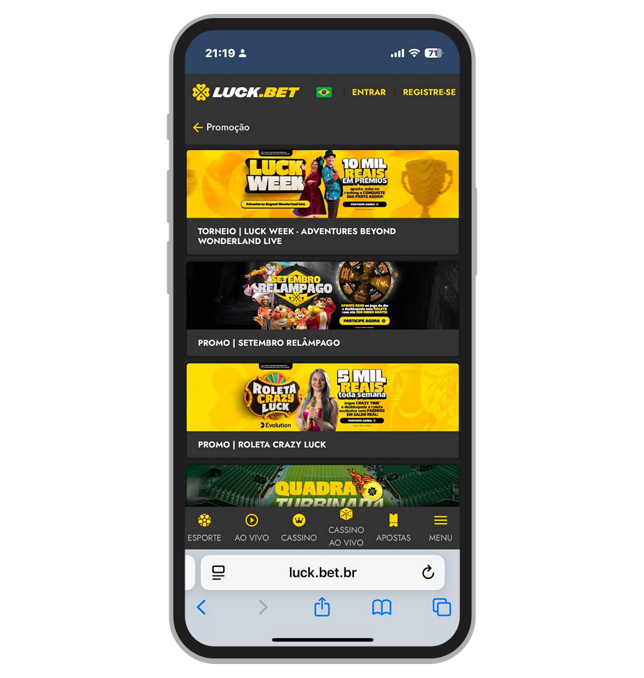 As promoções disponíveis na plataforma