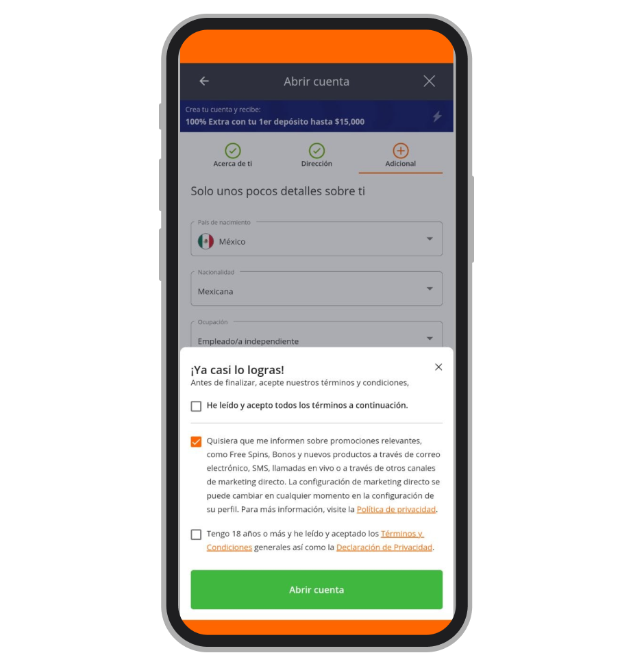 Paso final de registro