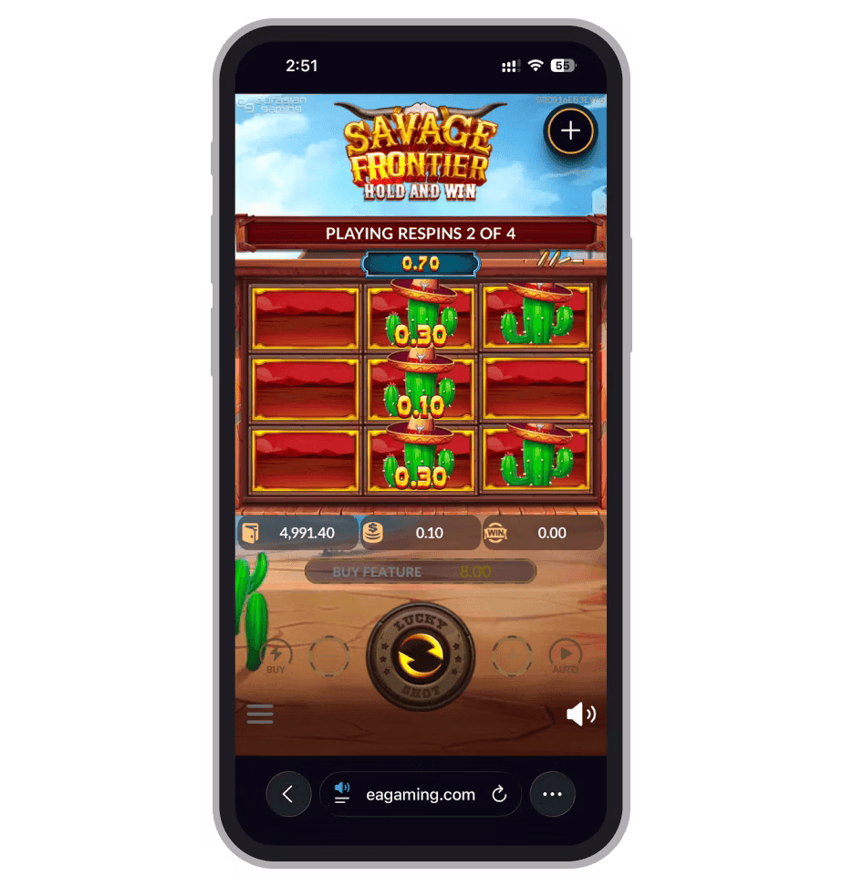Savage Frontier Hold and Win бонус-раунд