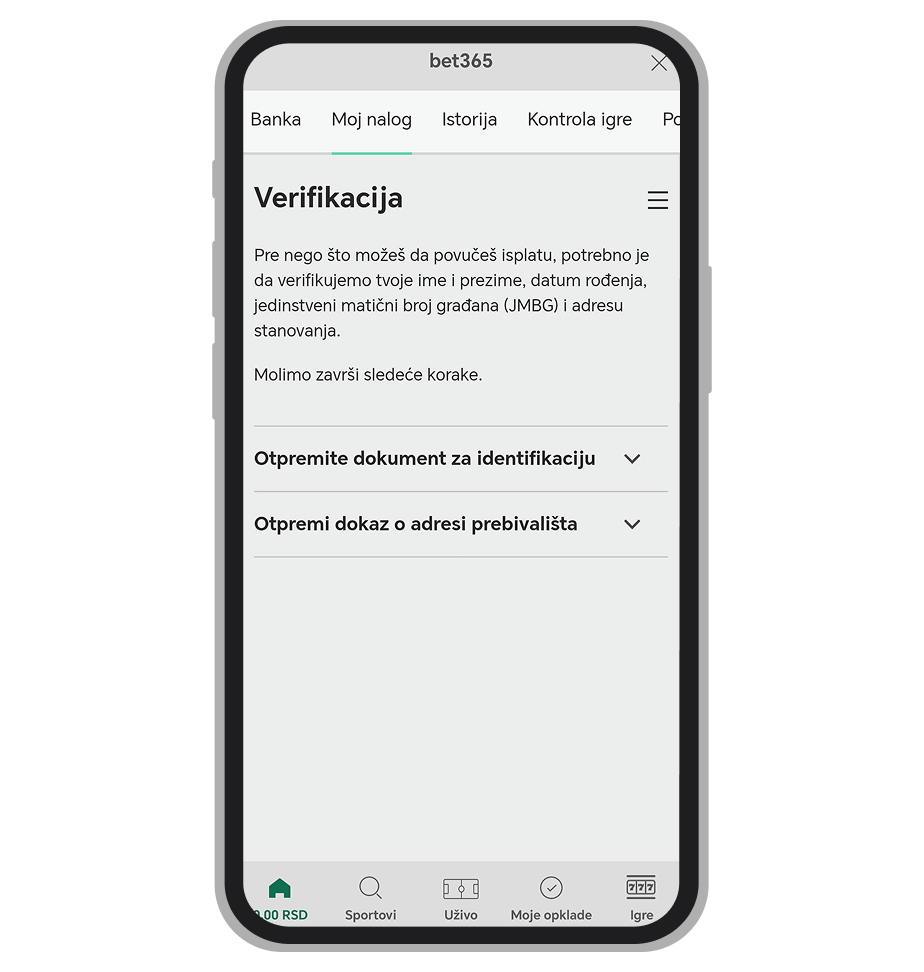 Početna stranica verifikacije