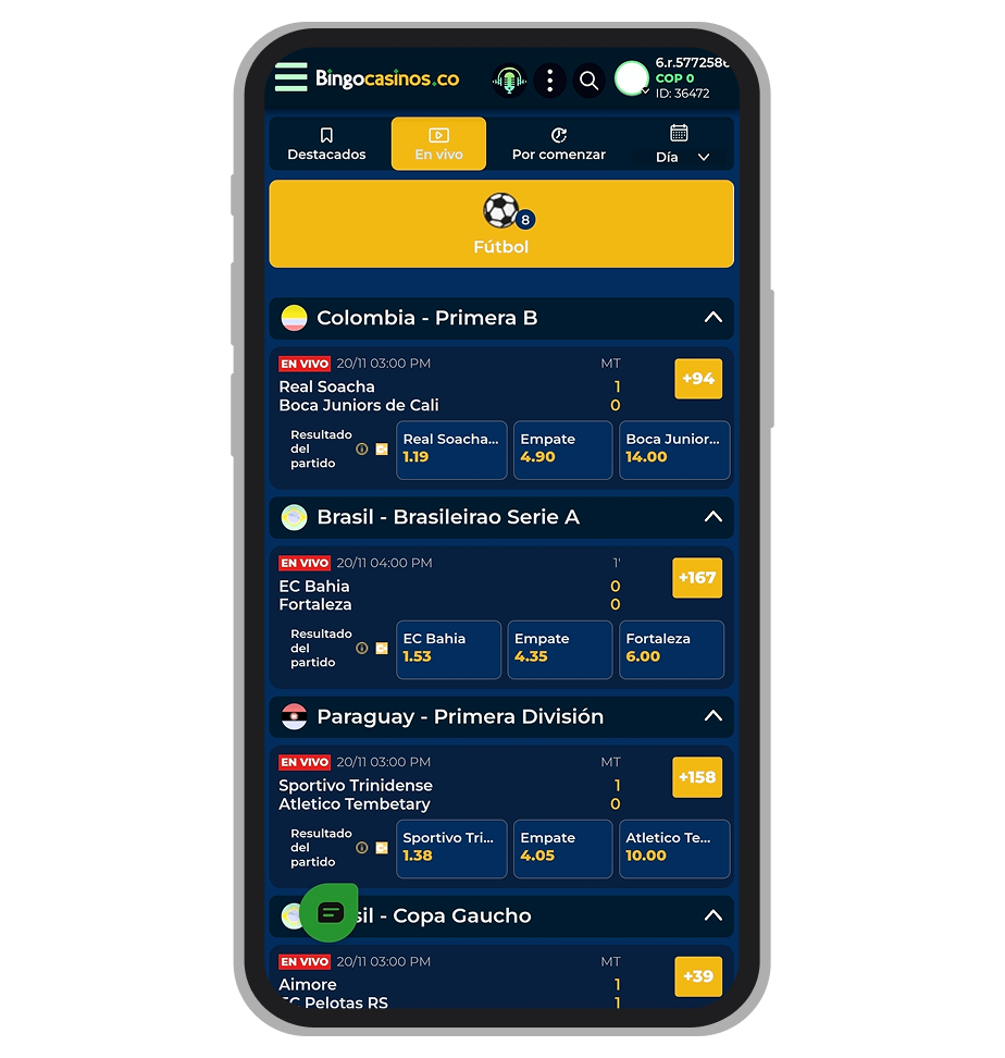 Sección Deportes en vivo