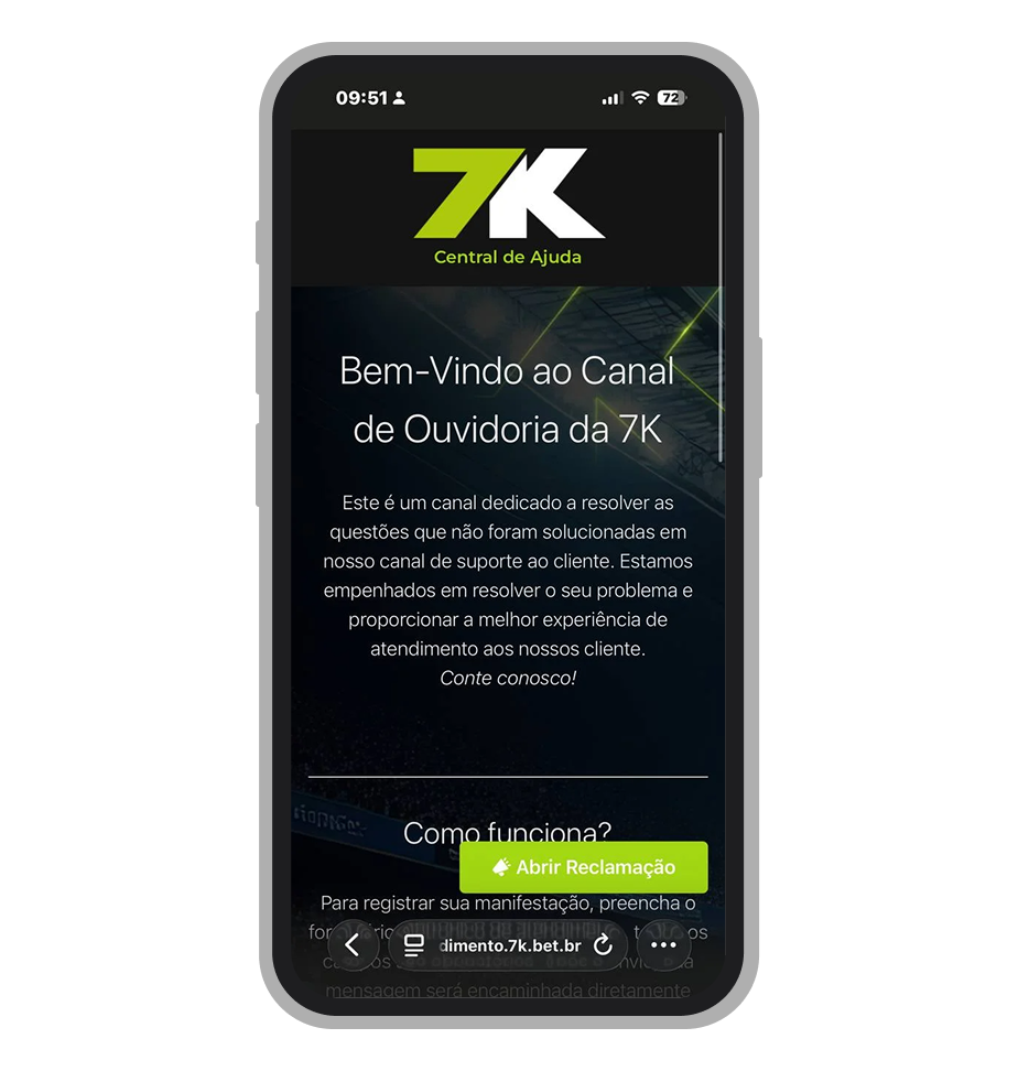 Site da ouvidoria da 7K