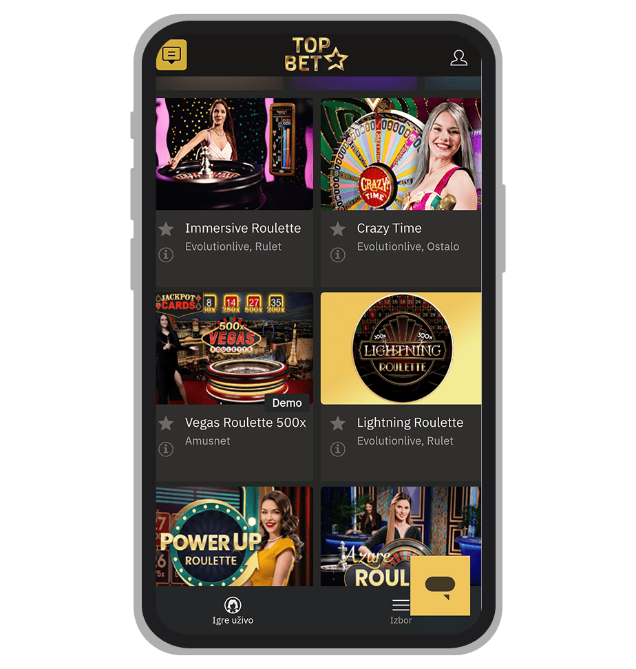 Topbet igre uživo