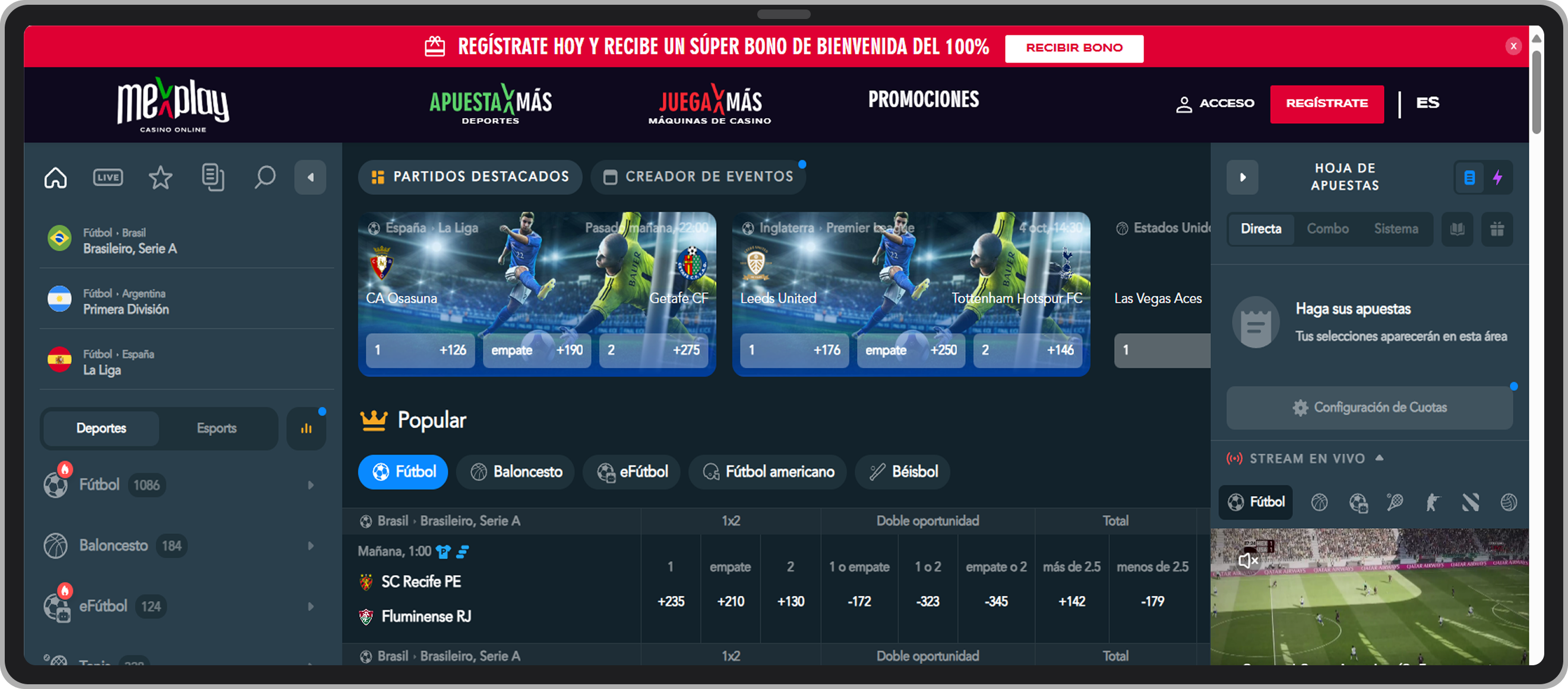 Mexplay. Apuestas deportivas