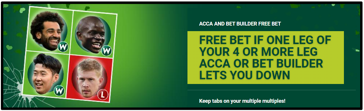 Get a Paddy Power Free Bet if one leg of your Acca lets you down.