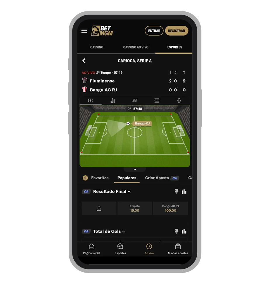 Interface do evento no app
