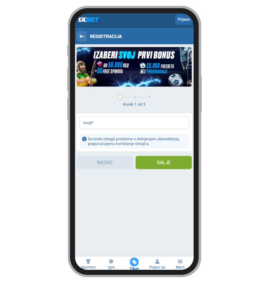 Prva faza registracije