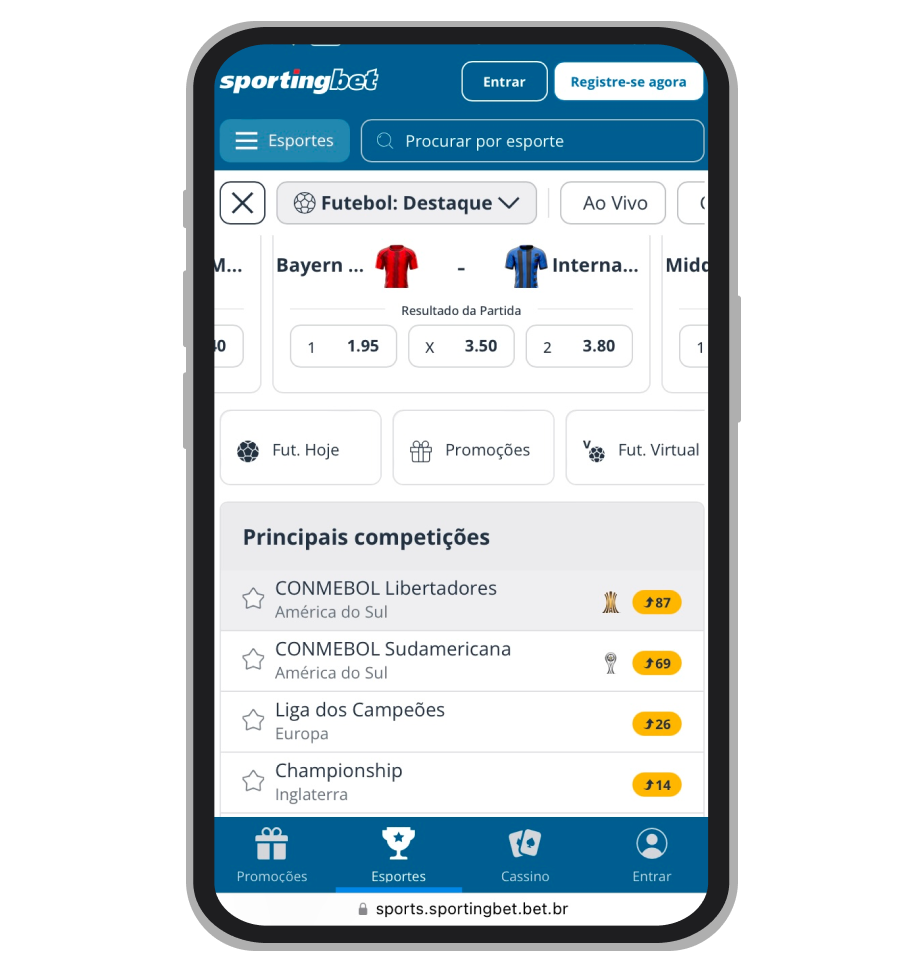 Categoria de futebol na Sportingbet