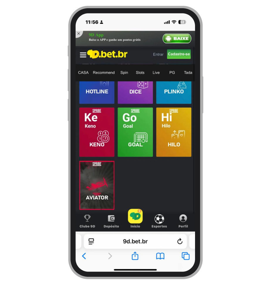 Jogos de Spribe no cassino 9D