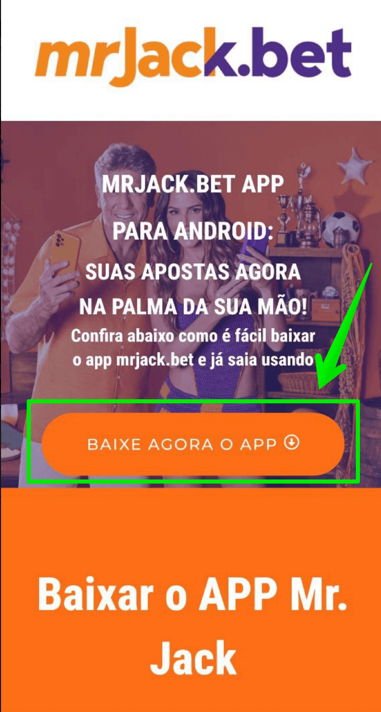  Aperte no bortão "Baixe agora o App"