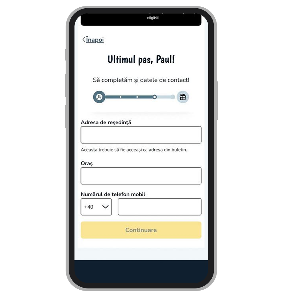 Formular înregistrare (a treia parte)