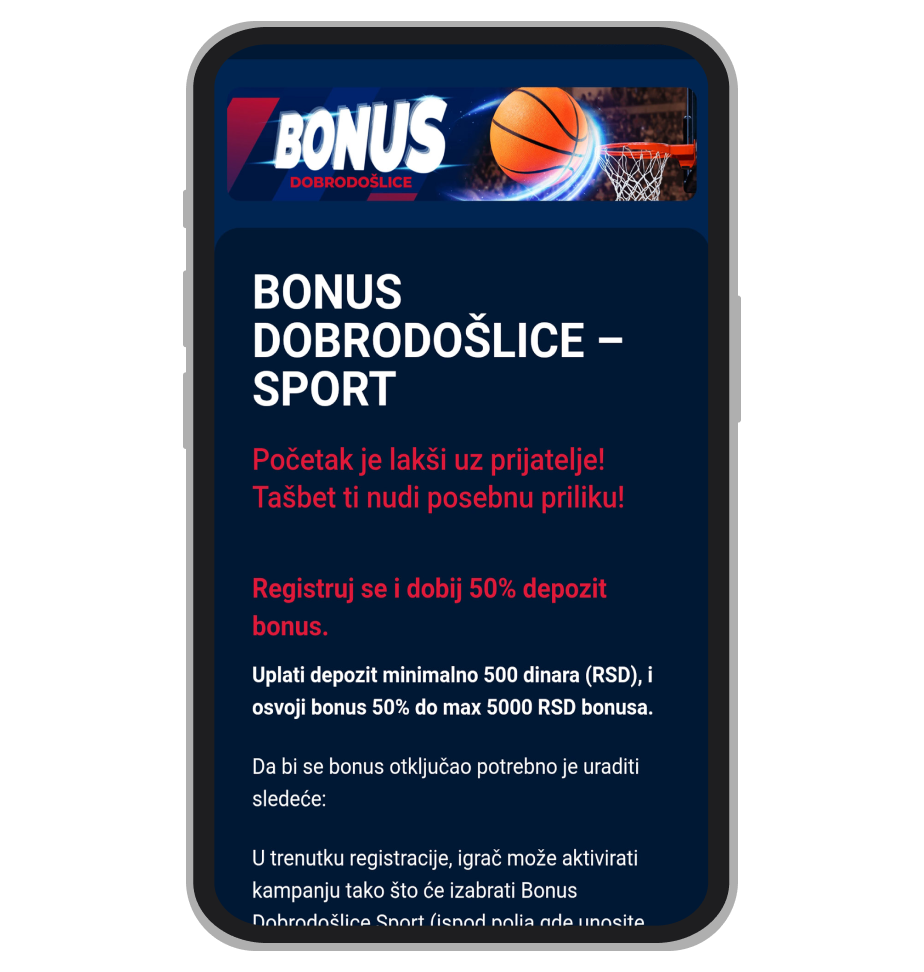 Taš Bet bonus za sport