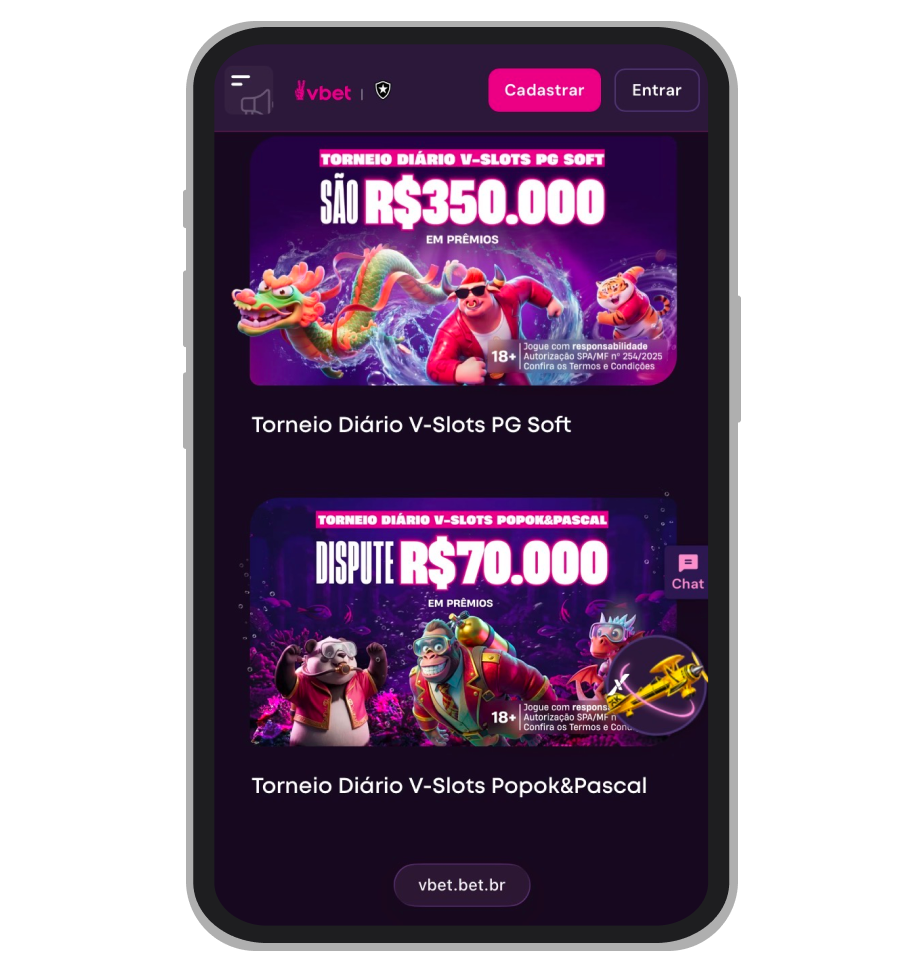Página de promoções da VBET no celular