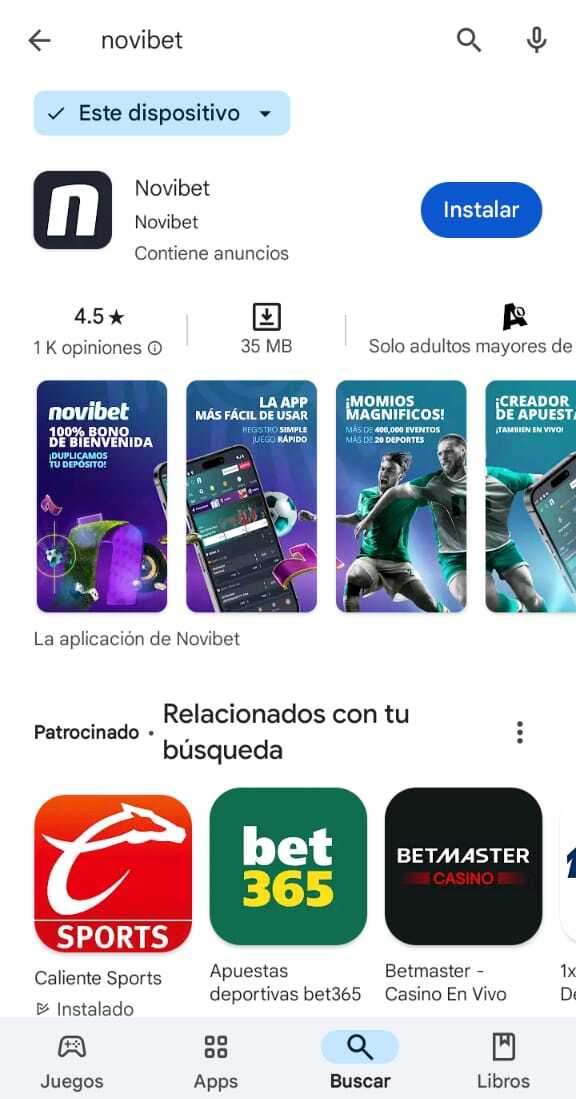 Instalación desde la tienda de Google Play