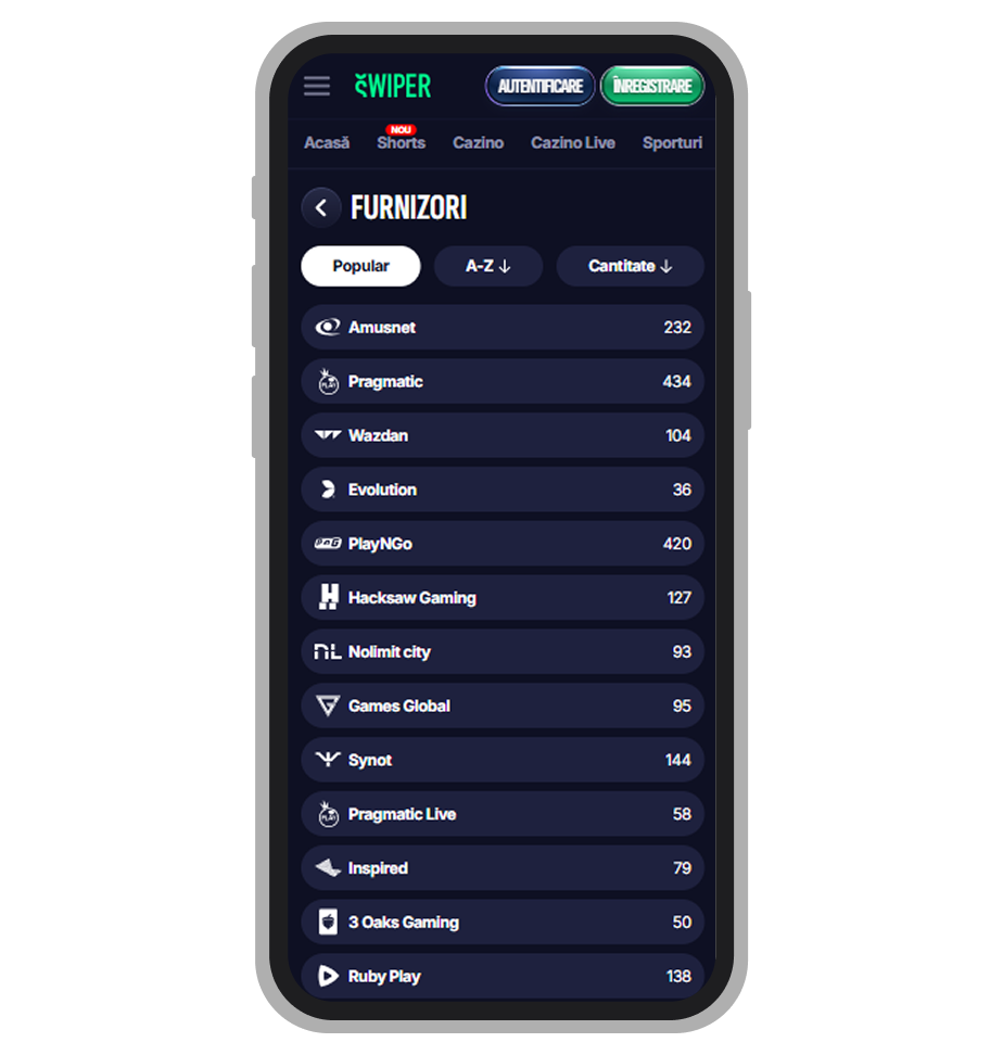 Furnizori de software la Swiper