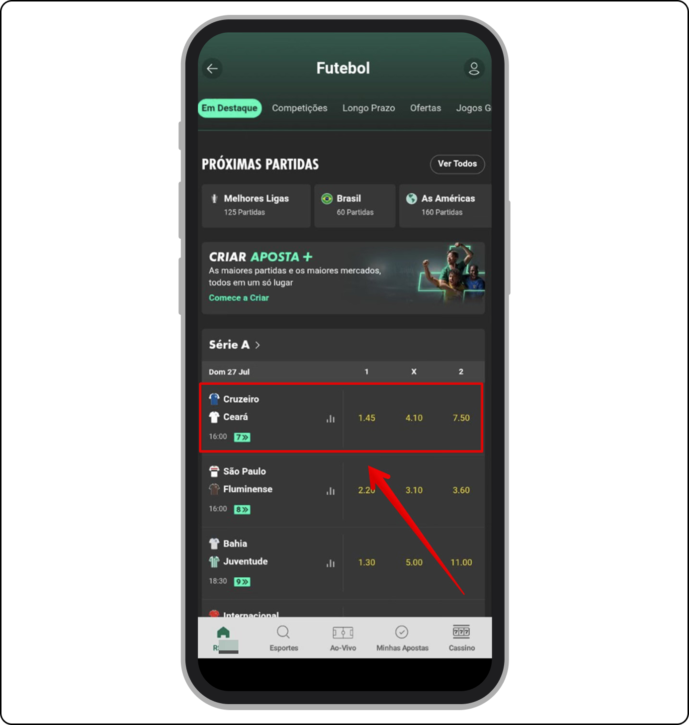 Toque no evento de seu interesse