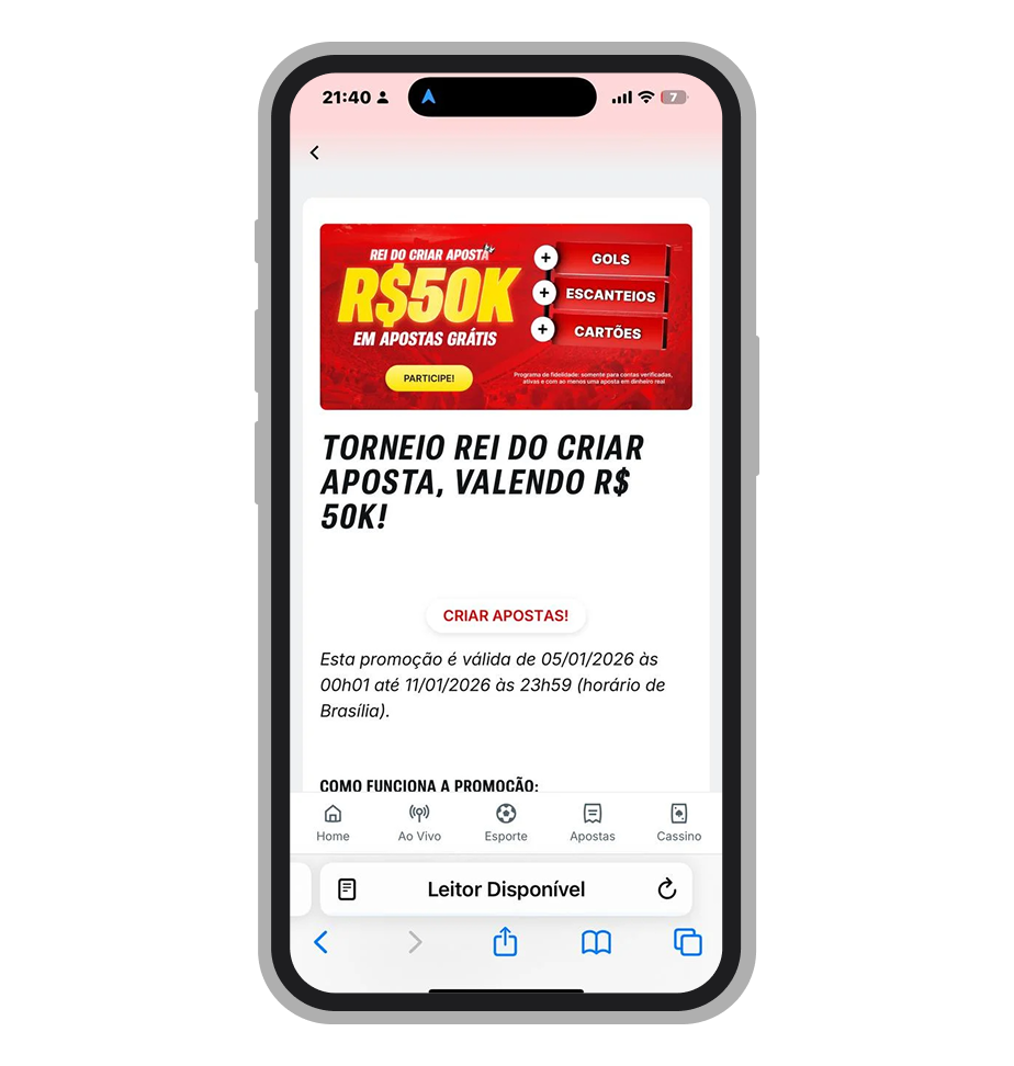 Participe do torneio Criar Aposta da Superbet e dispute até R$50.000 em apostas grátis