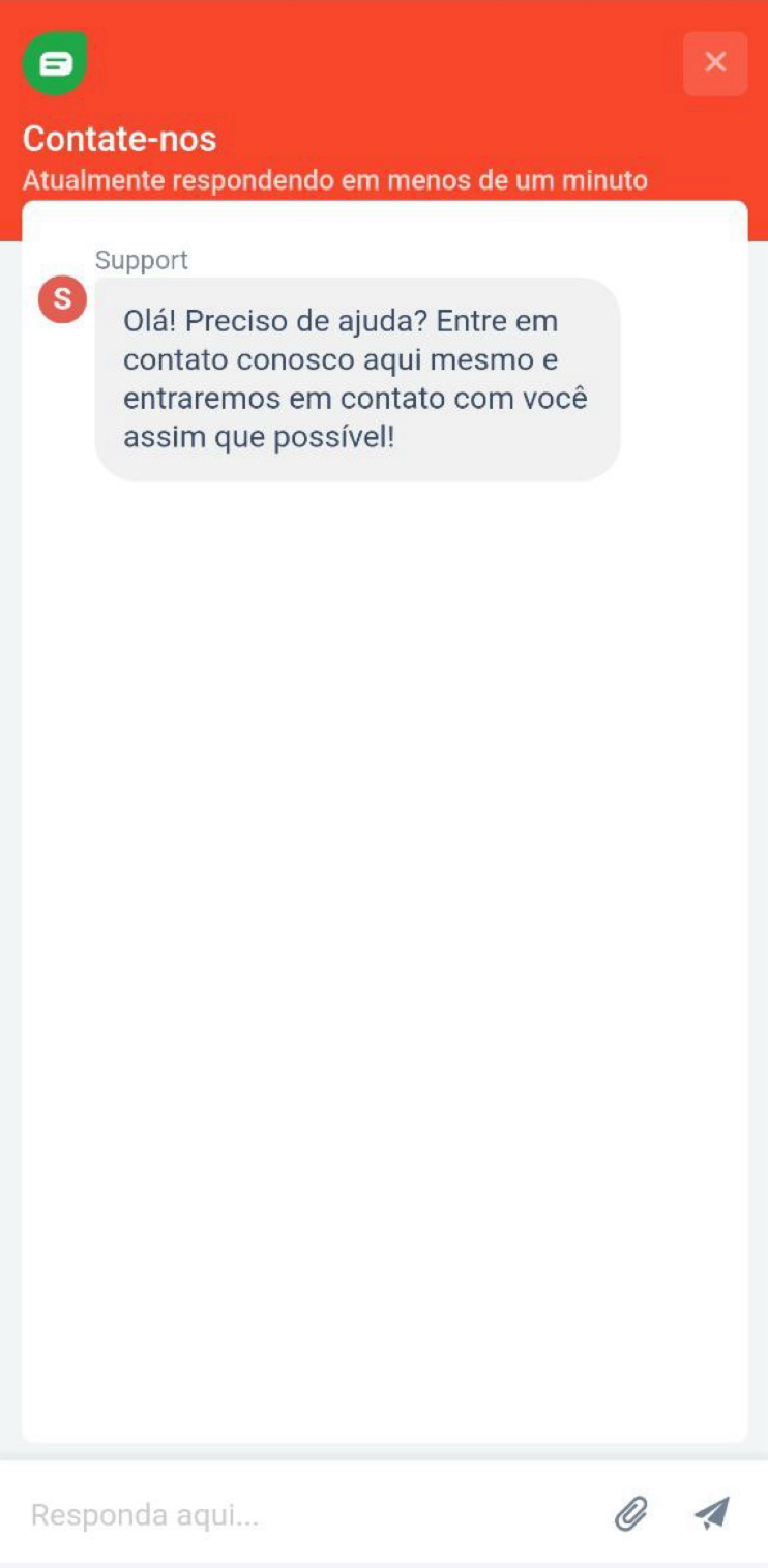 Chat ao vivo no app 