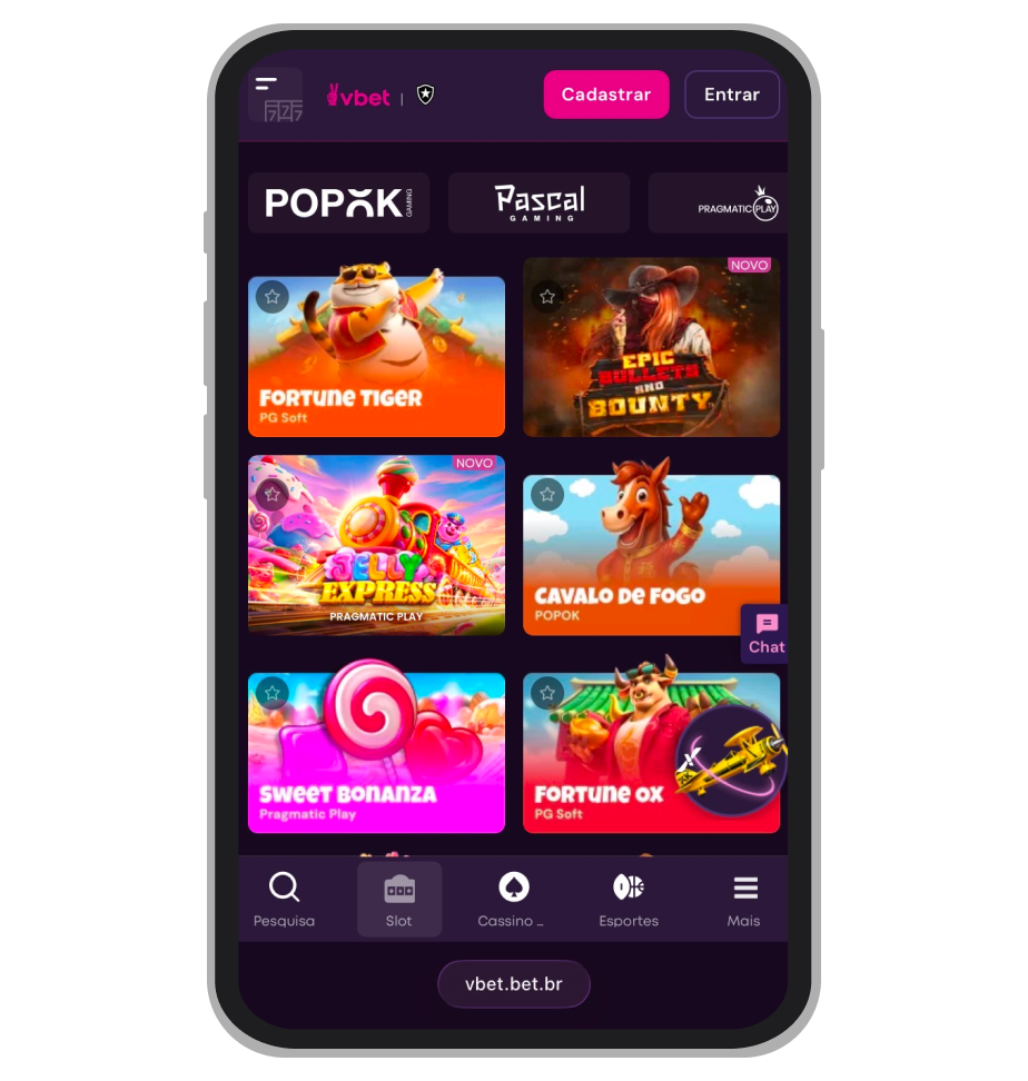 Catálogo de slots da VBET