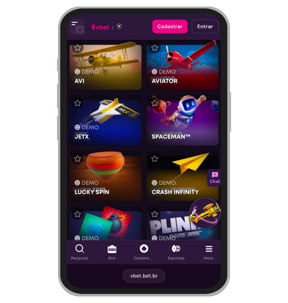 Jogos crash disponíveis no cassino VBET