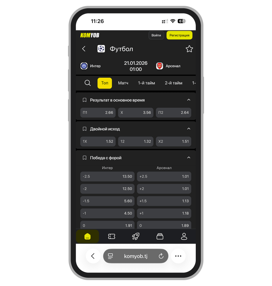 Роспись матча в БК «Комёб»