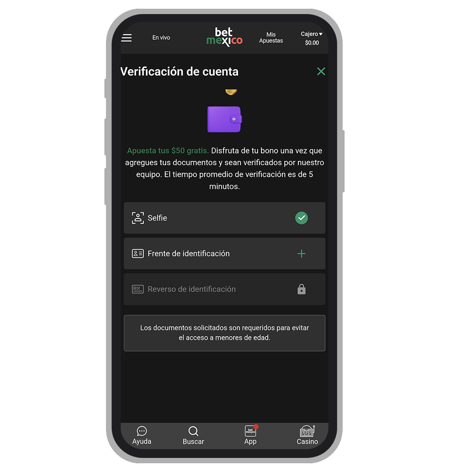 Betmexico App – Verificación Documentos