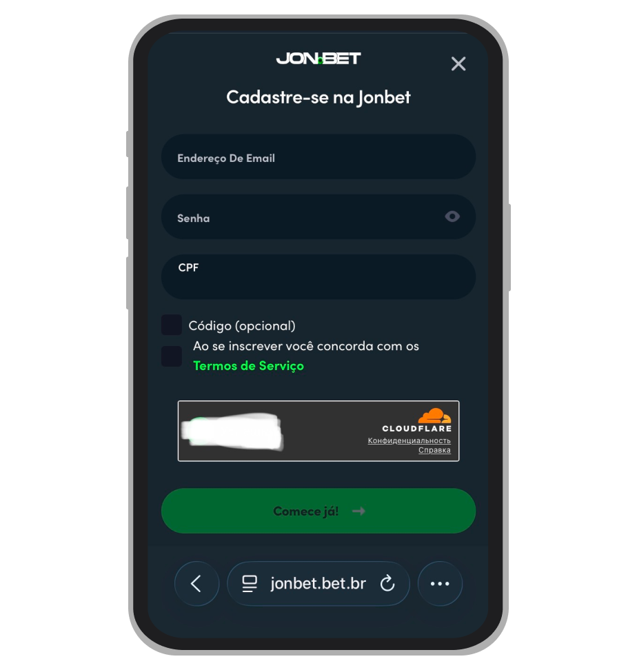 Cadastro no cassino Jonbet