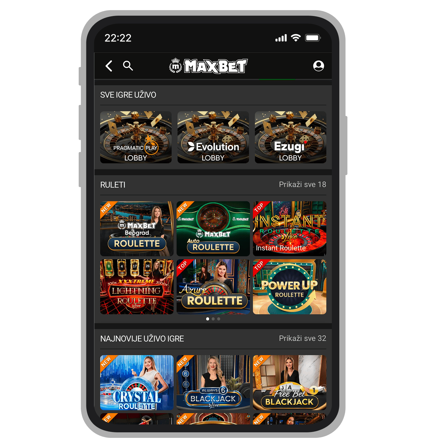 Kazino uživo na MaxBetu