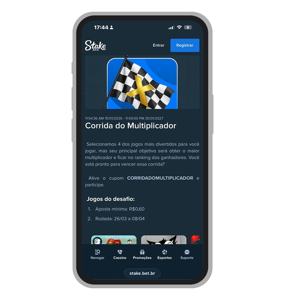 Aba Recompensas do cassino Stake com cupons de promoções ativas em abril de 2026 