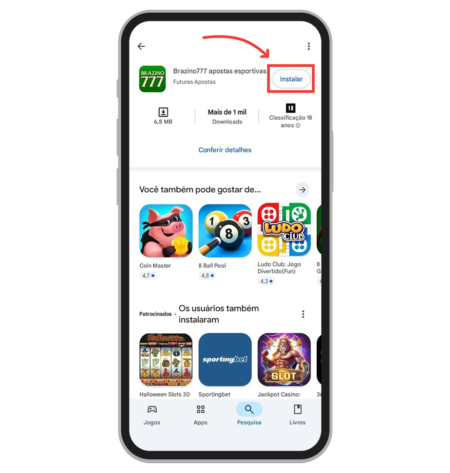 Toque em “Instalar” 